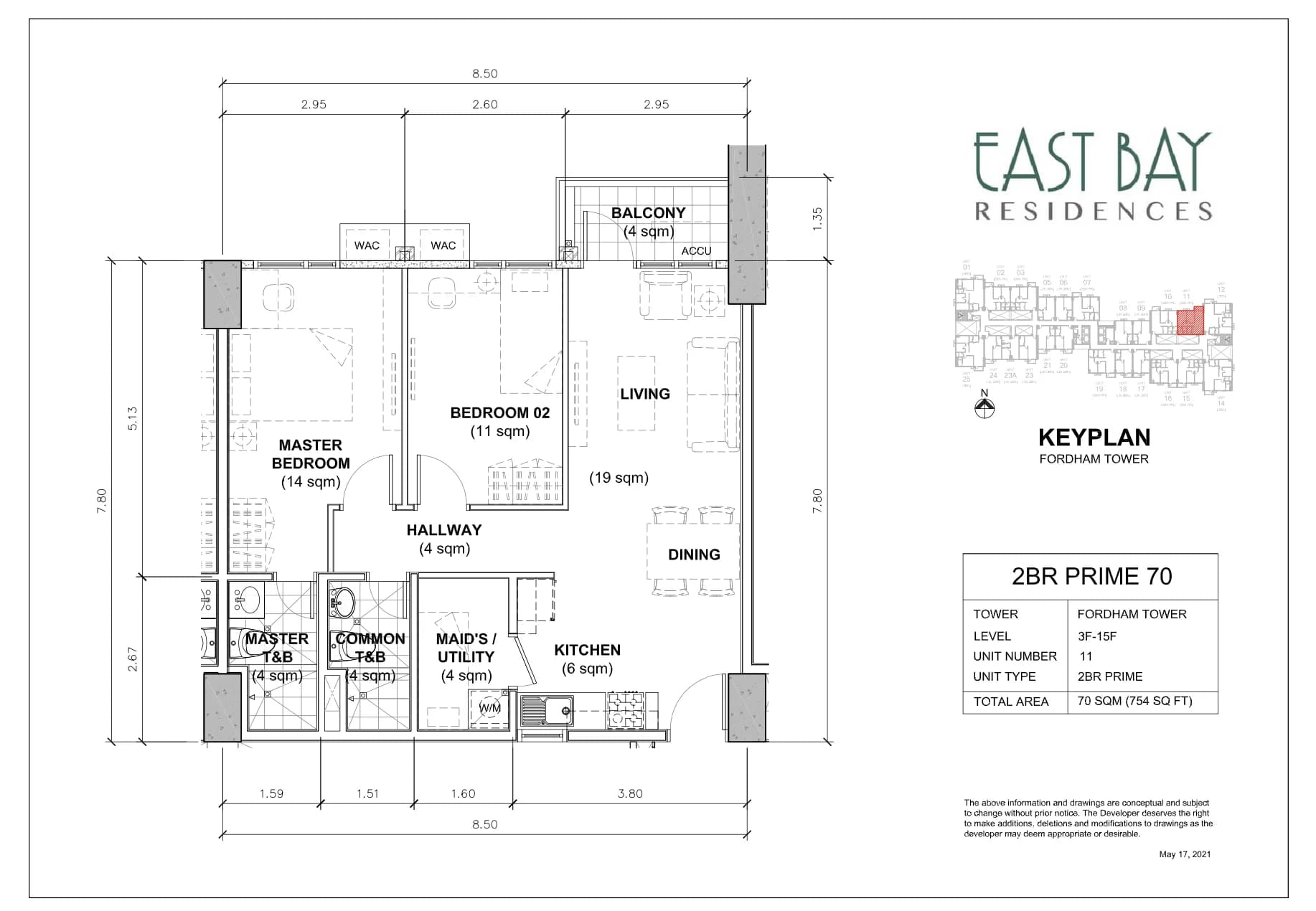 East Bay Residences | 2BR 70sqm Condo for Sale in Muntinlupa City