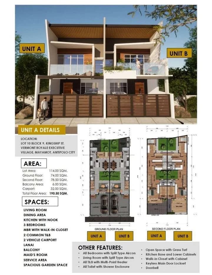 Vermont Royale | 3BR 190sqm Townhouse for Sale in Rizal