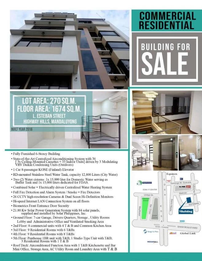 Residential/commercial Building | 1674sqm Commercial Space for Sale in Mandaluyong City