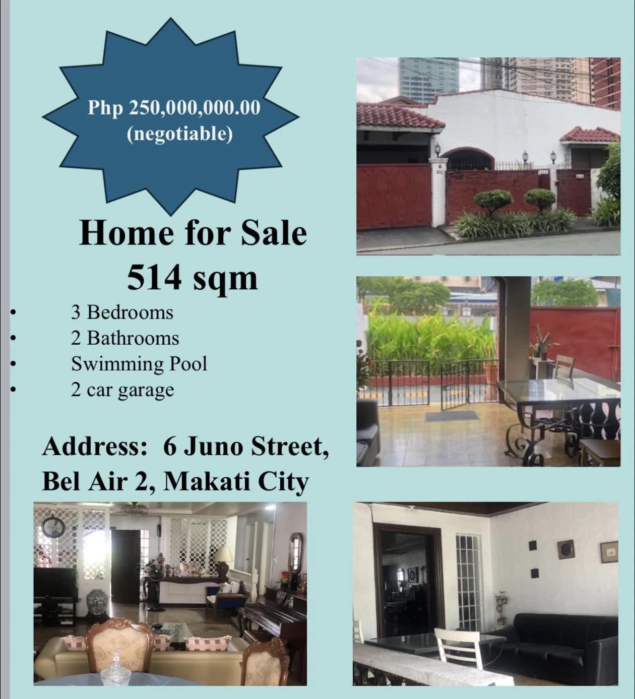 Bel-air 2 Village Makati City | 3BR 514sqm House & Lot for Sale in Makati City