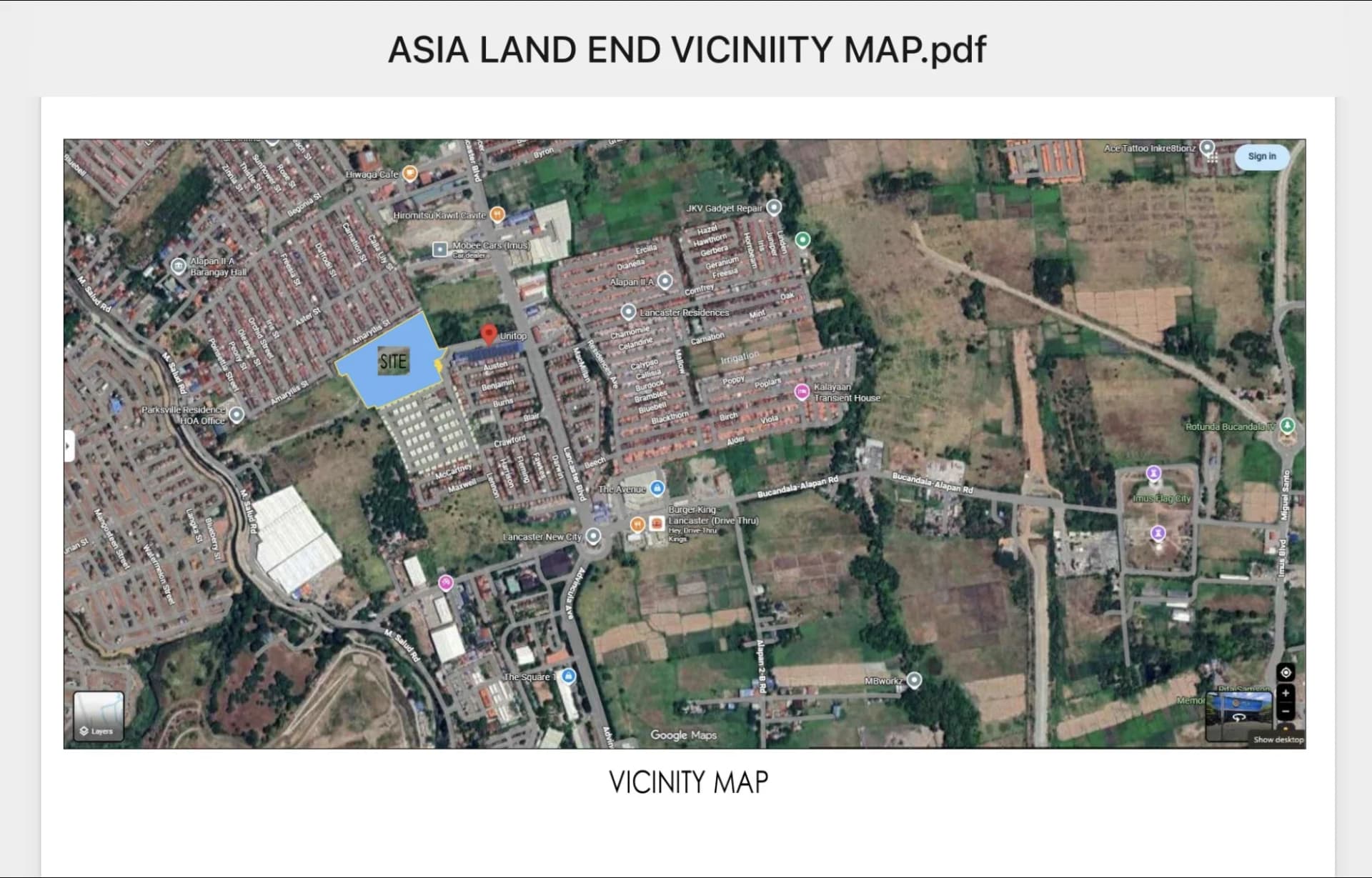Unitop Brgy. Alapan Ii-a, Imus, Cavite | 30611sqm Lot for Sale in Cavite
