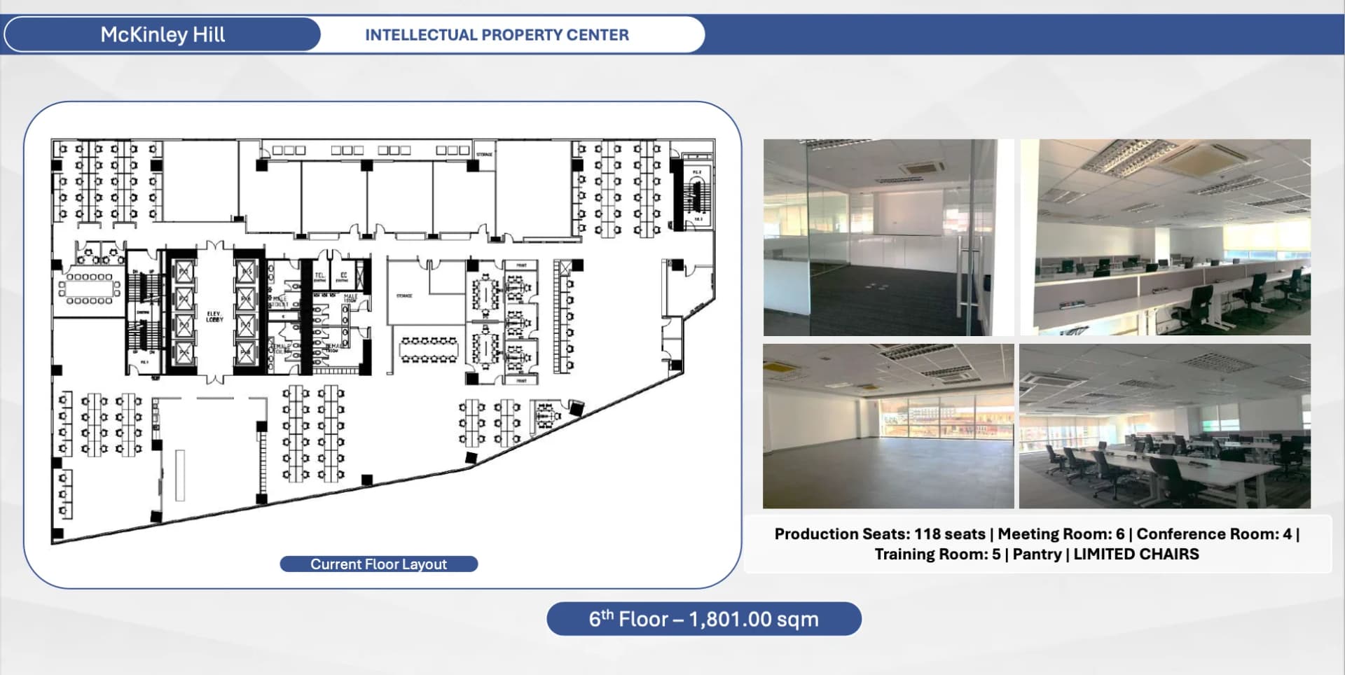 Intellectual Property Center | 1801sqm Office Space for Rent in Taguig City - Mckinley