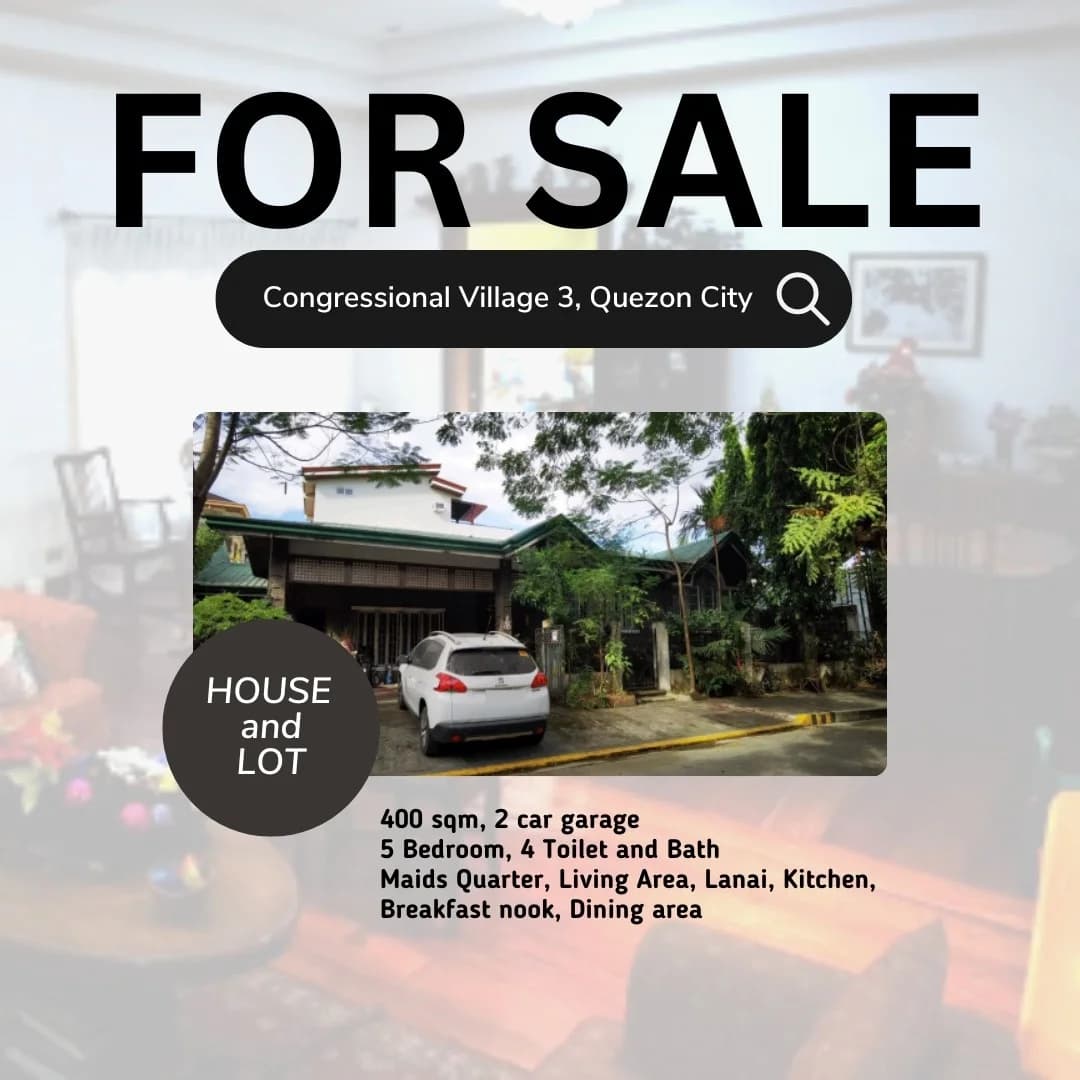 Congressional Village | 5BR House & Lot for Sale in Quezon City