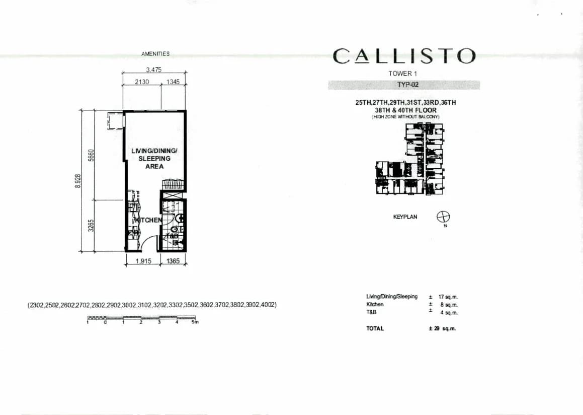 Callisto | Studio 29sqm Condo for Sale in Makati City