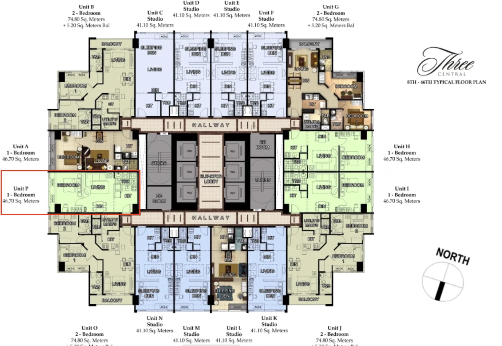 Three Central | 1BR 47sqm Condo for Sale in Makati City