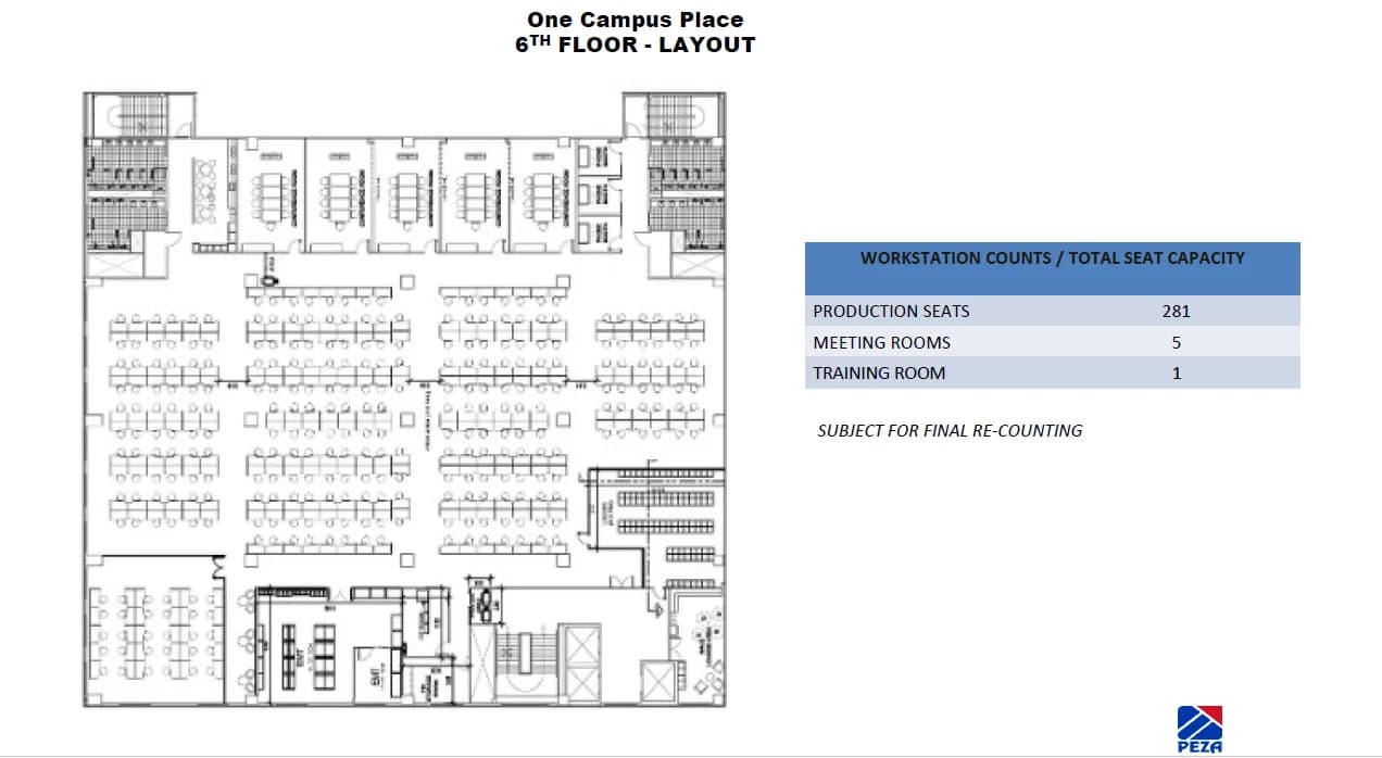 One Campus Place | 2130sqm Office Space for Rent in Taguig City - Mckinley
