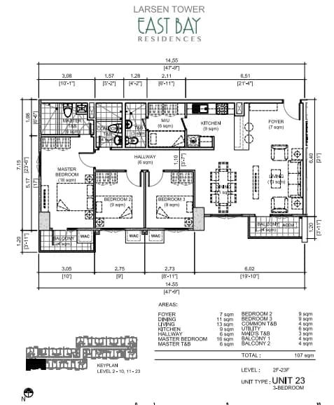 East Bay Residences | 3BR 107sqm Condo for Sale in Muntinlupa City