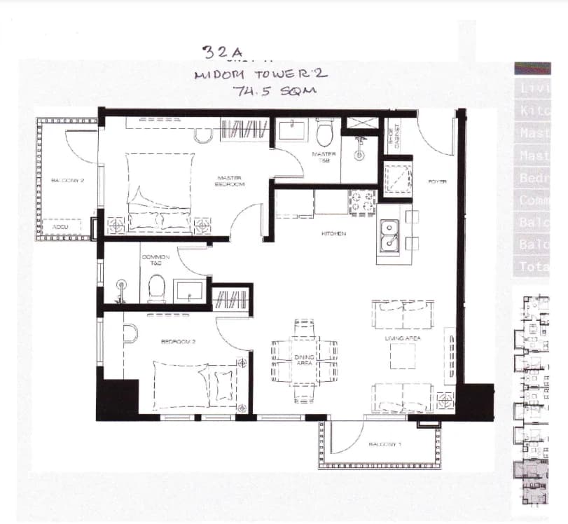 Grand Midori | 2BR 75sqm Condo for Sale in Pasig City