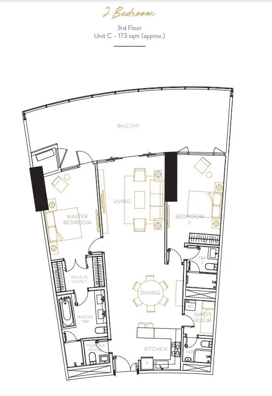 Shang Residences At Wack Wack | 2BR 142sqm Condo for Sale in Mandaluyong City